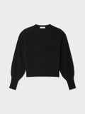 Cashmere Blouson Sleeve Crewneck