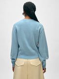 Cashmere Blouson Sleeve Crewneck