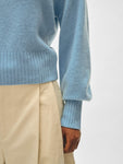 Cashmere Blouson Sleeve Crewneck