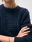 Merino Cashmere Cable Crewneck