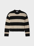 Cashmere Block Striped Crewneck