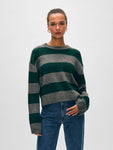 Cashmere Block Striped Crewneck