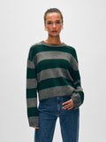 Cashmere Block Striped Crewneck