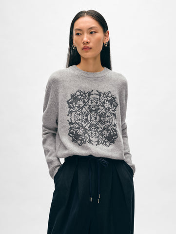 Cashmere Fairytale Embroidered Crewneck