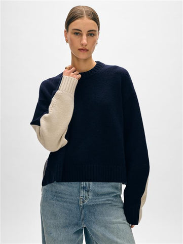 Merino Cashmere Drop Shoulder Crewneck