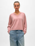 Cashmere Saddle Shoulder V Neck