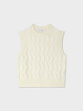 Merino Cashmere Bouclé Cable Vest