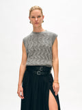 Merino Cashmere Bouclé Cable Vest