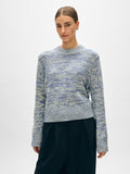 Cashmere Wide Rib Trim Crewneck