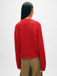 Cashmere Wide Rib Trim Crewneck