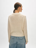 Cashmere Wide Rib Trim Crewneck