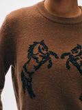 Cashmere Blend Horse Embroidered Crewneck