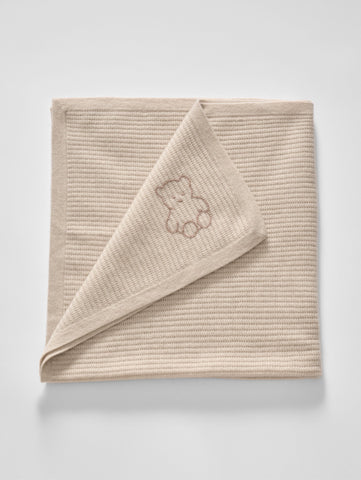 Cashmere Bear Embroidery Baby Blanket