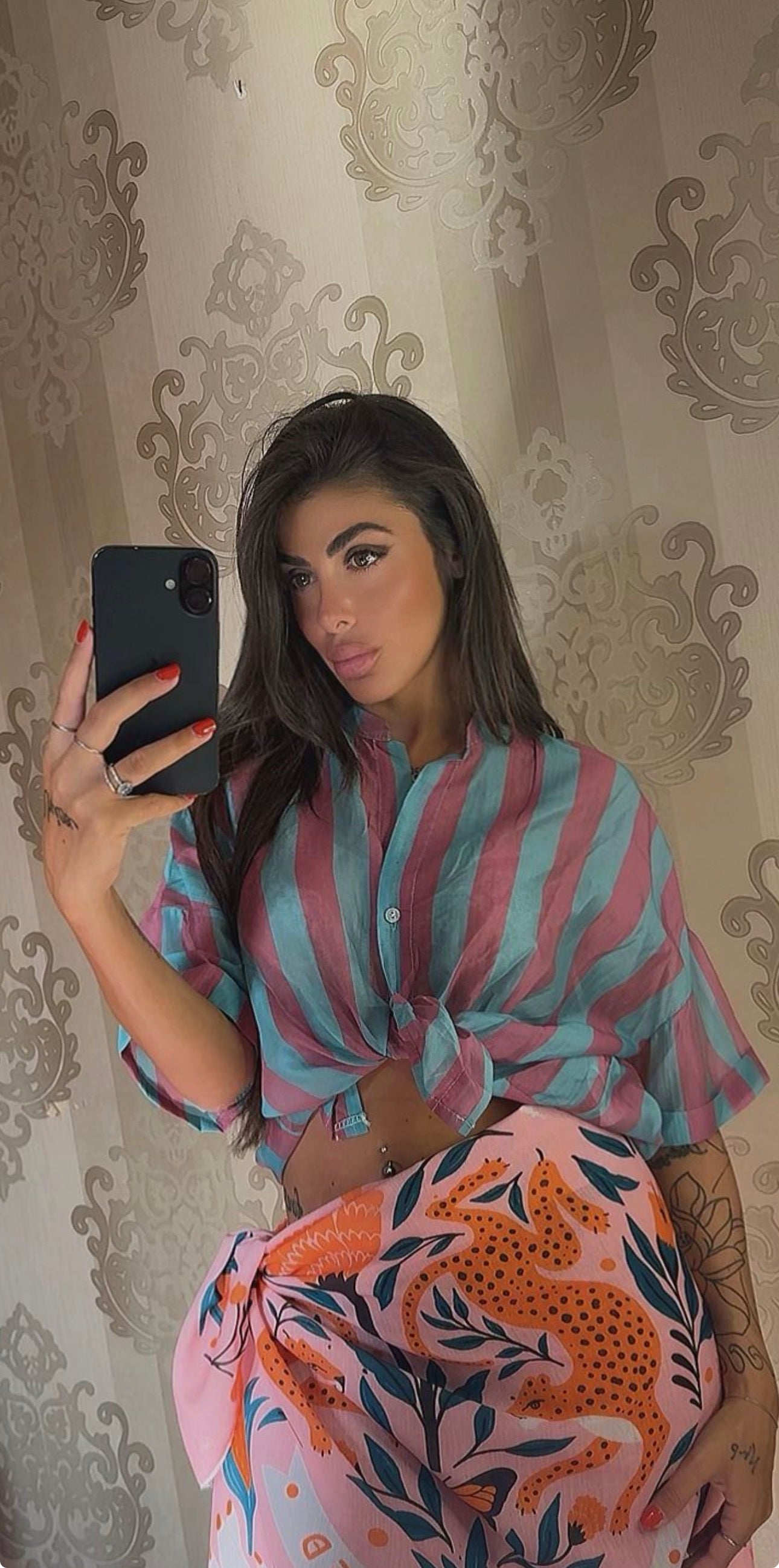 CAMICIA A RIGHE VELATA