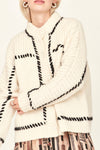 Andermatt Cardigan in Ivory/Black | Sweaters & Jackets | M.C shop