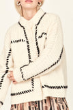 Andermatt Cardigan in Ivory/Black | Sweaters & Jackets | M.C shop