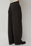 Black Crane Straight Trousers in Dark Grey