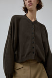 CORDERA Cotton Cashmere Cardigan in Dark Moss