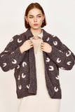 Cusco Croissant Cardigan in Slate/Ivory | Sweaters & Jackets | M.C shop