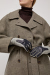 Exquisite J Gloves in Grey with Navy