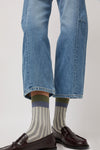 Exquisite J Stripe Socks in Grey