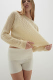 CHRISSY CABLE KNIT CROPPED SWEATER