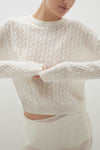 CHRISSY CABLE KNIT CROPPED SWEATER