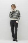 IRIS HOUNDSTOOTH CASHMERE TURTLENECK SWEATER