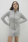 TYRA ZIP-UP CASHMERE SWEATER DRESS