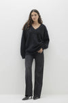 GLADYS BRUSHED CASHMERE V-NECK SWEATER