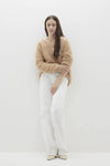 GLADYS BRUSHED CASHMERE V-NECK SWEATER