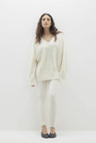 GLADYS BRUSHED CASHMERE V-NECK SWEATER