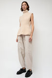 Lauren Manoogian Handknit Peplum Shell in Alabaster