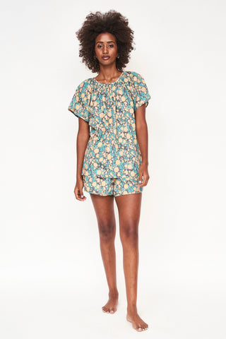 Pajama Short Set in Onyx Bloom | Pajamas & Robes | M.C shop