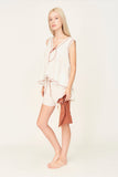 Pajama Tap Short & Camisole Set in White | Pajamas & Robes | M.C shop