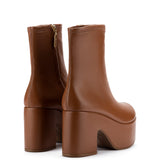 Miso Platform Boot In Caramel Stretch Leather