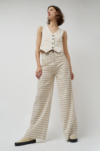 Maria Stanley Soft Hank Pant in Bone Plaid