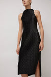 Nin Studio Wave Tank Dress in Black Shine