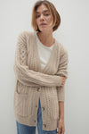 ROWENA CABLE KNIT CASHMERE CARDIGAN