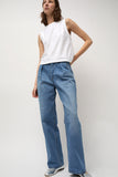 Sayaka Davis Tucked Wide Leg Denim in Light Blue