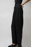 Silk Laundry Twill Slouch Pants in Black