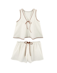 Pajama Tap Short & Camisole Set in White | Pajamas & Robes | M.C shop