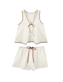 Pajama Tap Short & Camisole Set in White | Pajamas & Robes | M.C shop