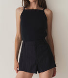 YVAINE SHORT -- NAVY PINSTRIPE